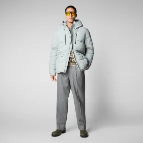 Men's Alter Hooded Quilted Parka in Frost Grey