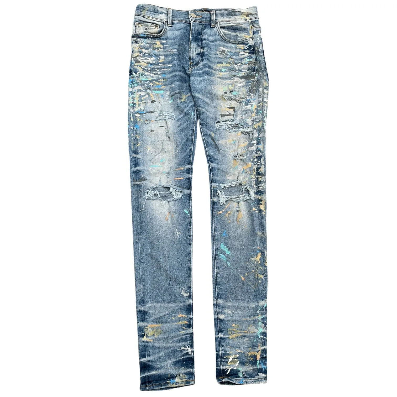 Men's Mx1 Paint Splatter Jeans Blue Size Waist 29"