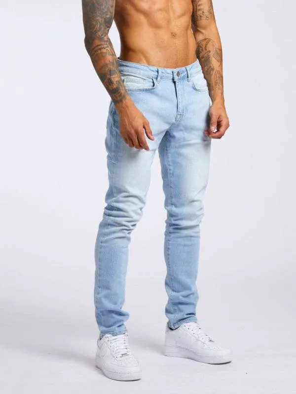 Men's solid slim fit basic skinny jeans