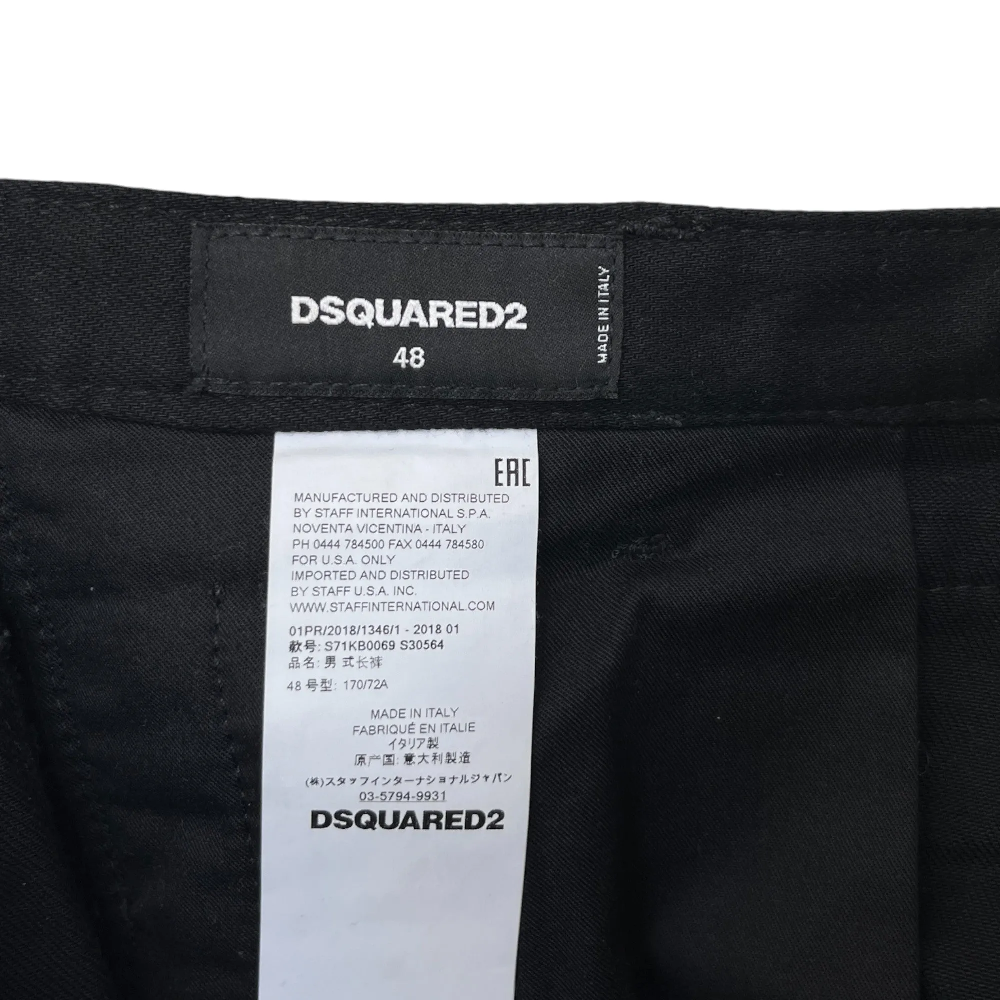 Men's Zip Jeans Black Size IT 48 / UK 32