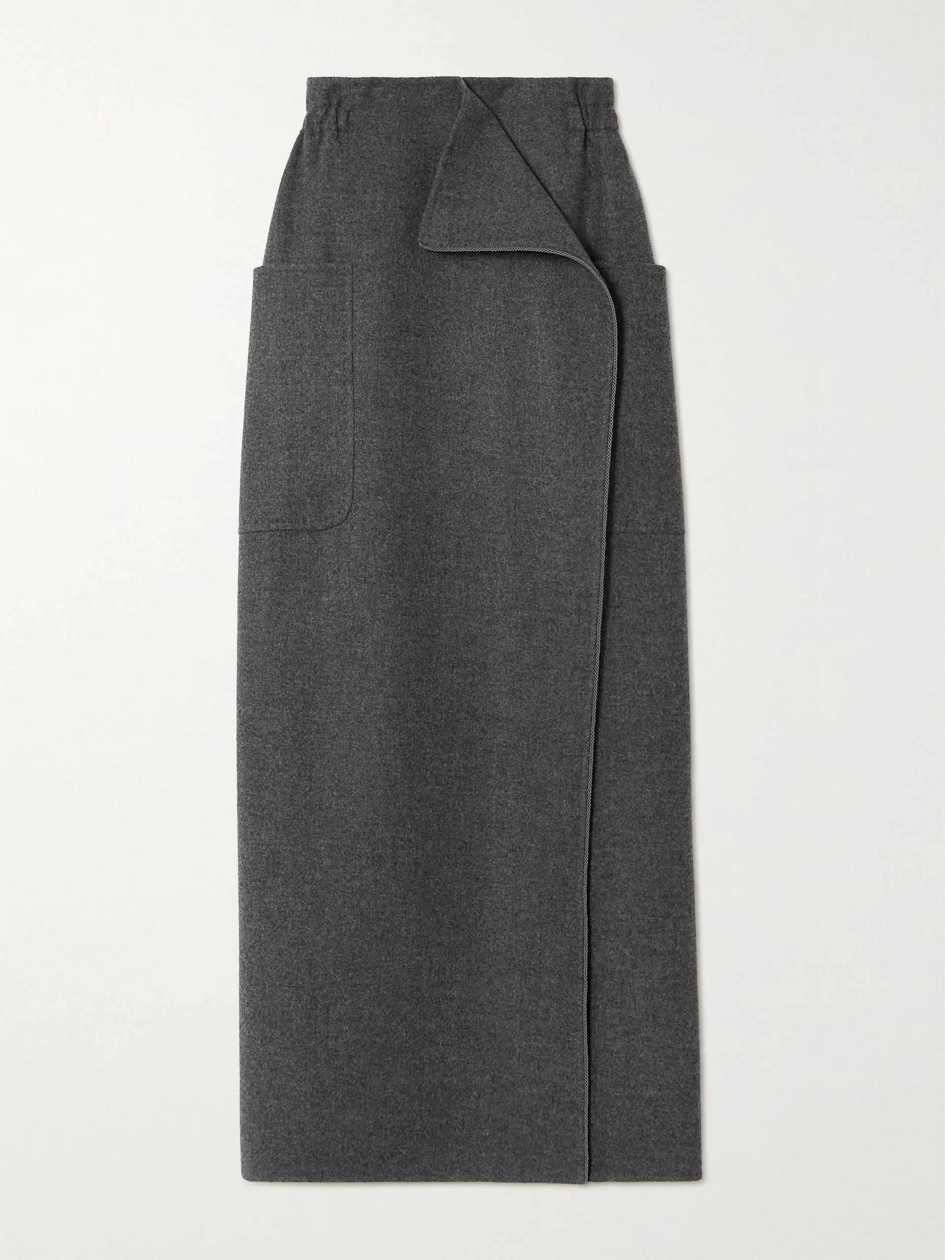 Messina wrap-effect wool and cashmere-blend maxi skirt