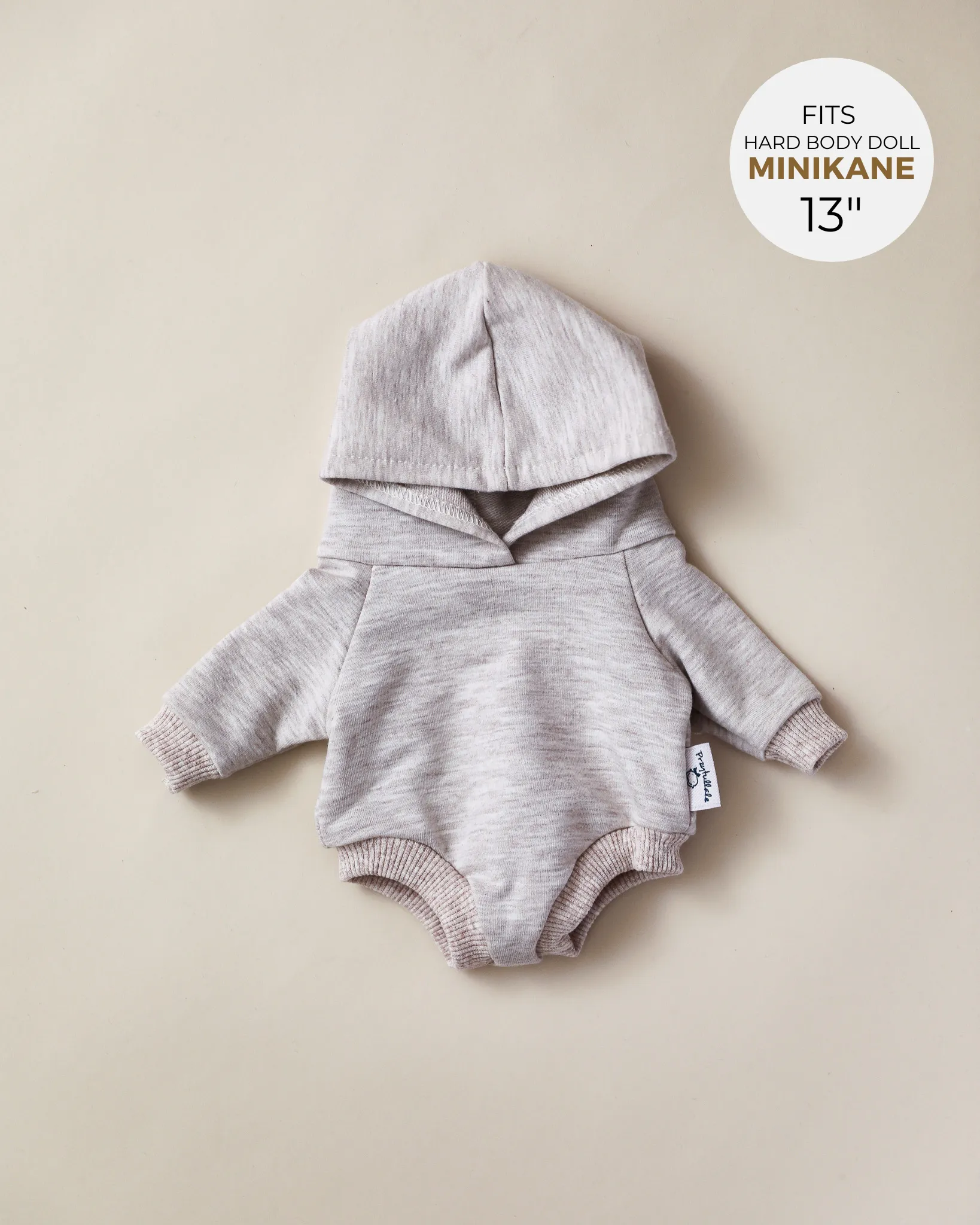 Minikane Doll Clothes | Doll Sweatshirt Jumpsuit w/ Hoodie - Grey