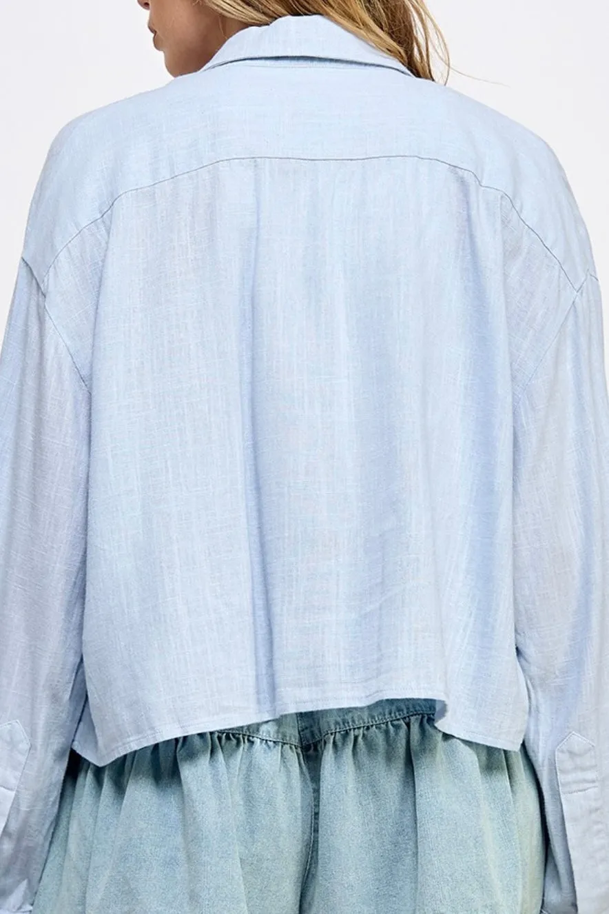 MORLEY BLUE WASHED LINEN SHIRT