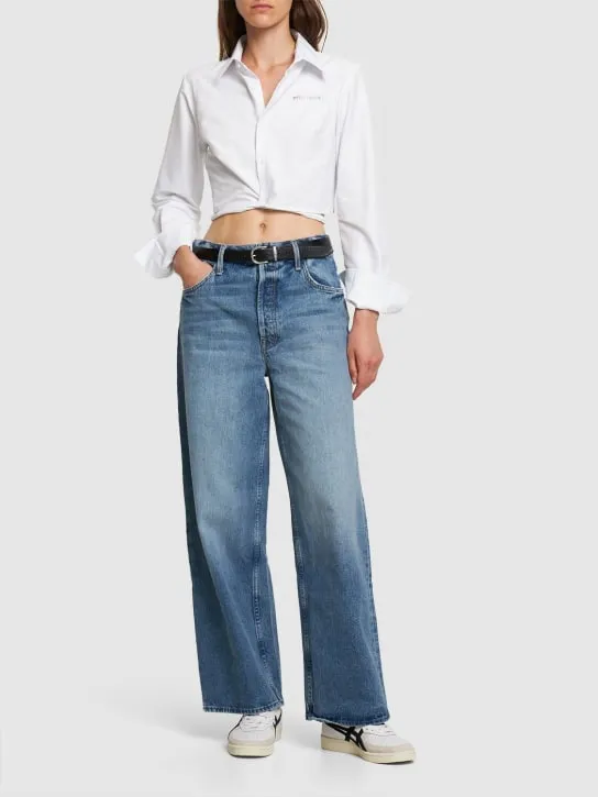 Mother   Spinner Skimp high waisted wide jeans 