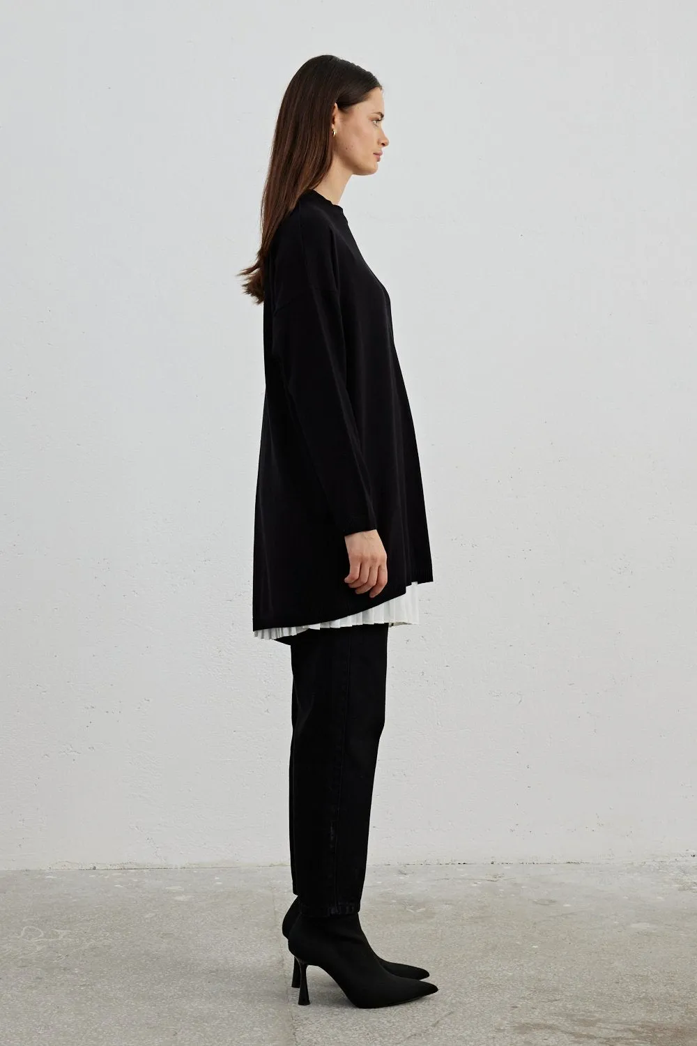 MRW Blazzer Button Tunic Black