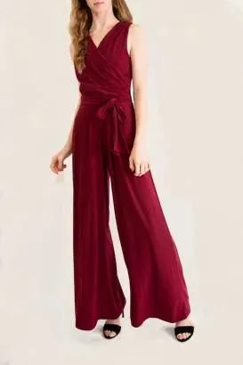 MS522 Burgundy Jumpsuit