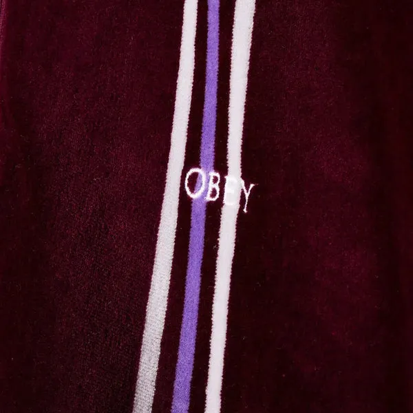 Obey Stefano Velour Polo - Beetroot