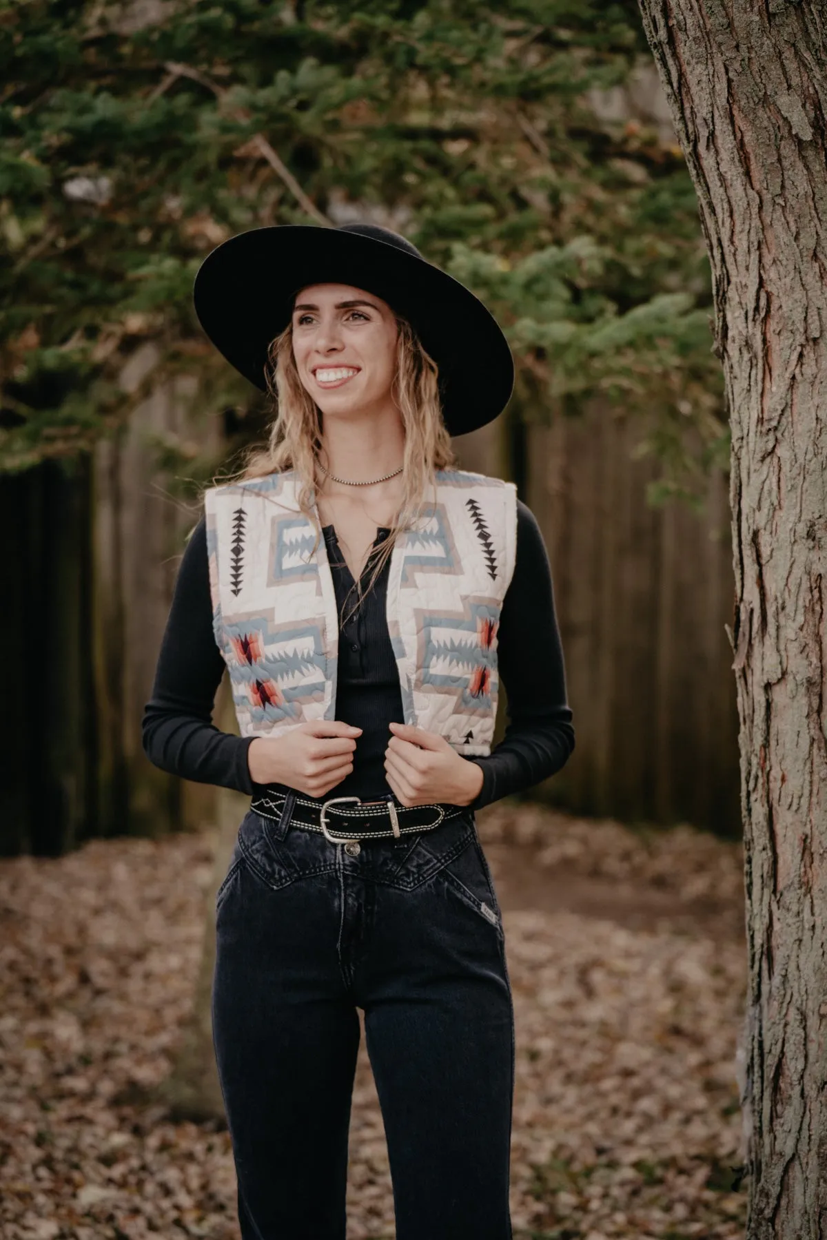 'Pecos' Blue Quilted Vest (S-XXL)