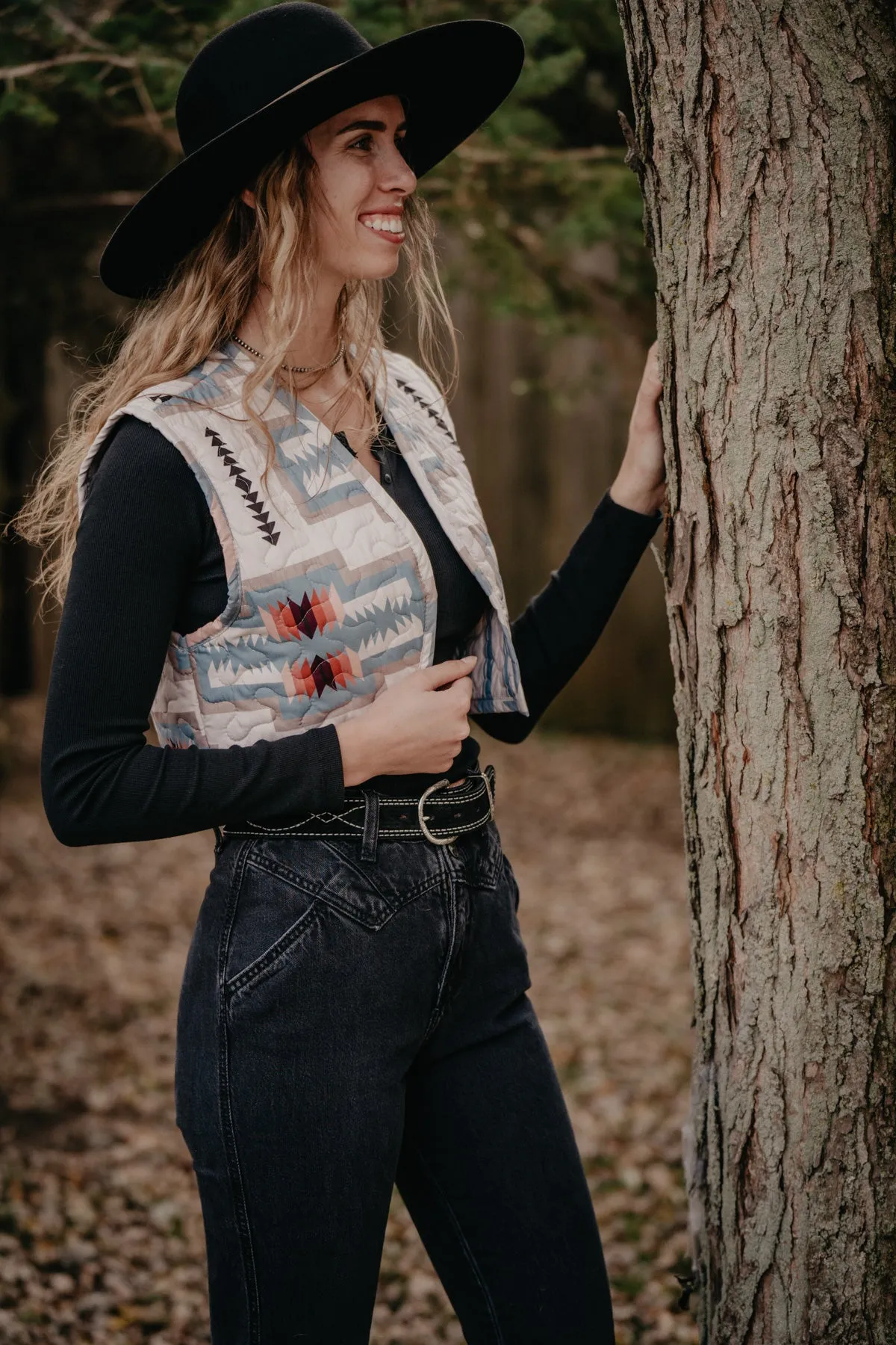 'Pecos' Blue Quilted Vest (S-XXL)