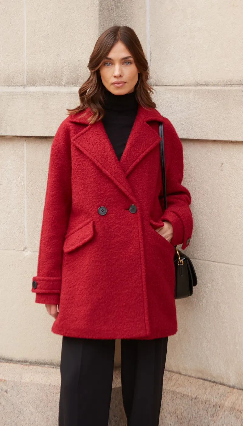 POLY BOUCLÉ PEACOAT