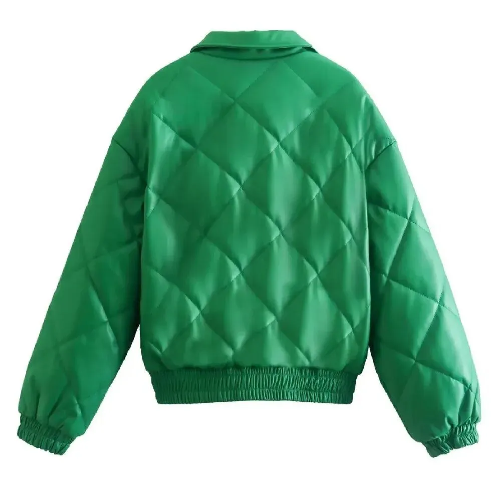 Pre Order:  Quilted Vegan Leather Jacket