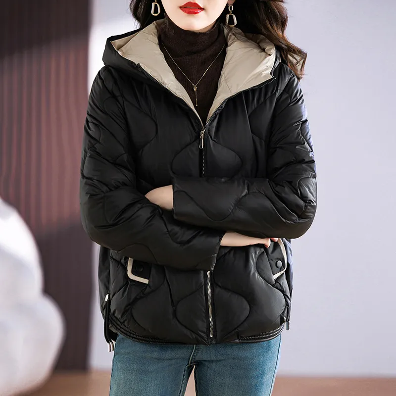 Quilted Cropped Hooded Puffer Jacket