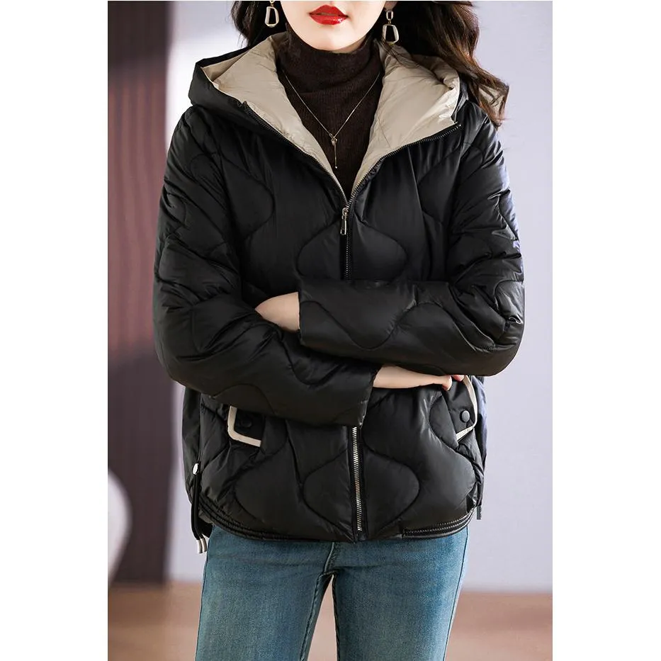 Quilted Cropped Hooded Puffer Jacket