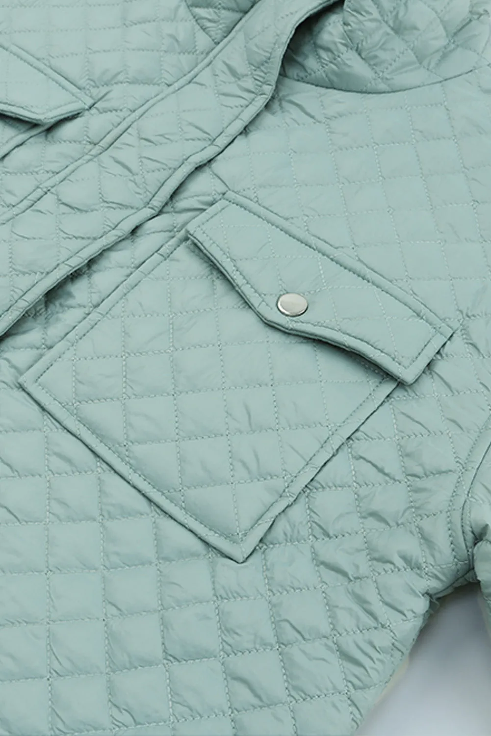 Quilted Pocketed Zip-up Cropped Jacket