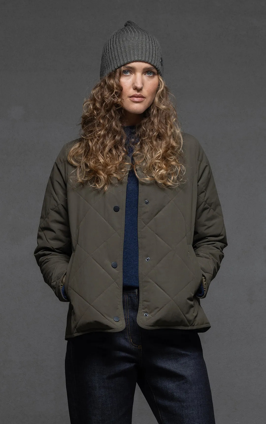 QUILTED PRIMALOFT CROPPED JACKET