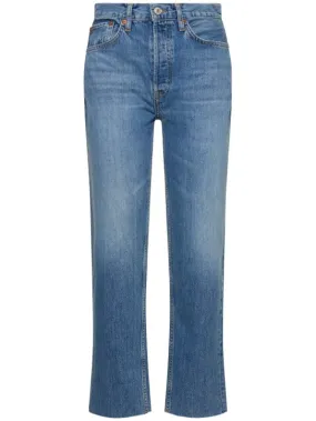 RE/DONE   70s high rise stove pipe straight jeans 