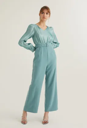 Reflective Party Belted Jumpsuit