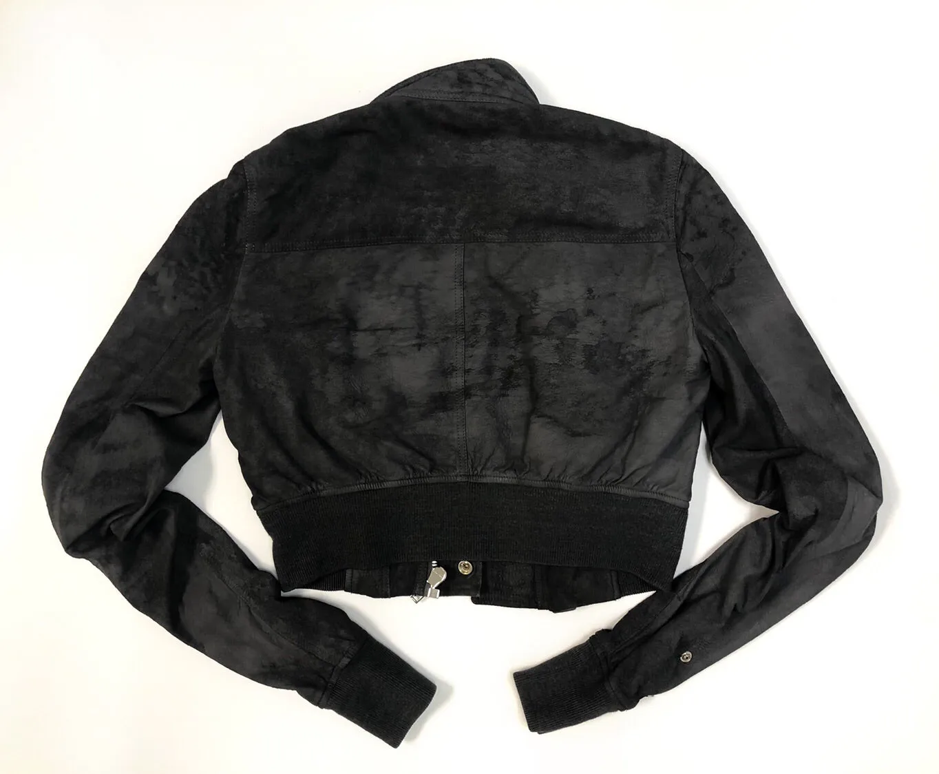 Rick Owens Grey Cropped Bomber Jacket