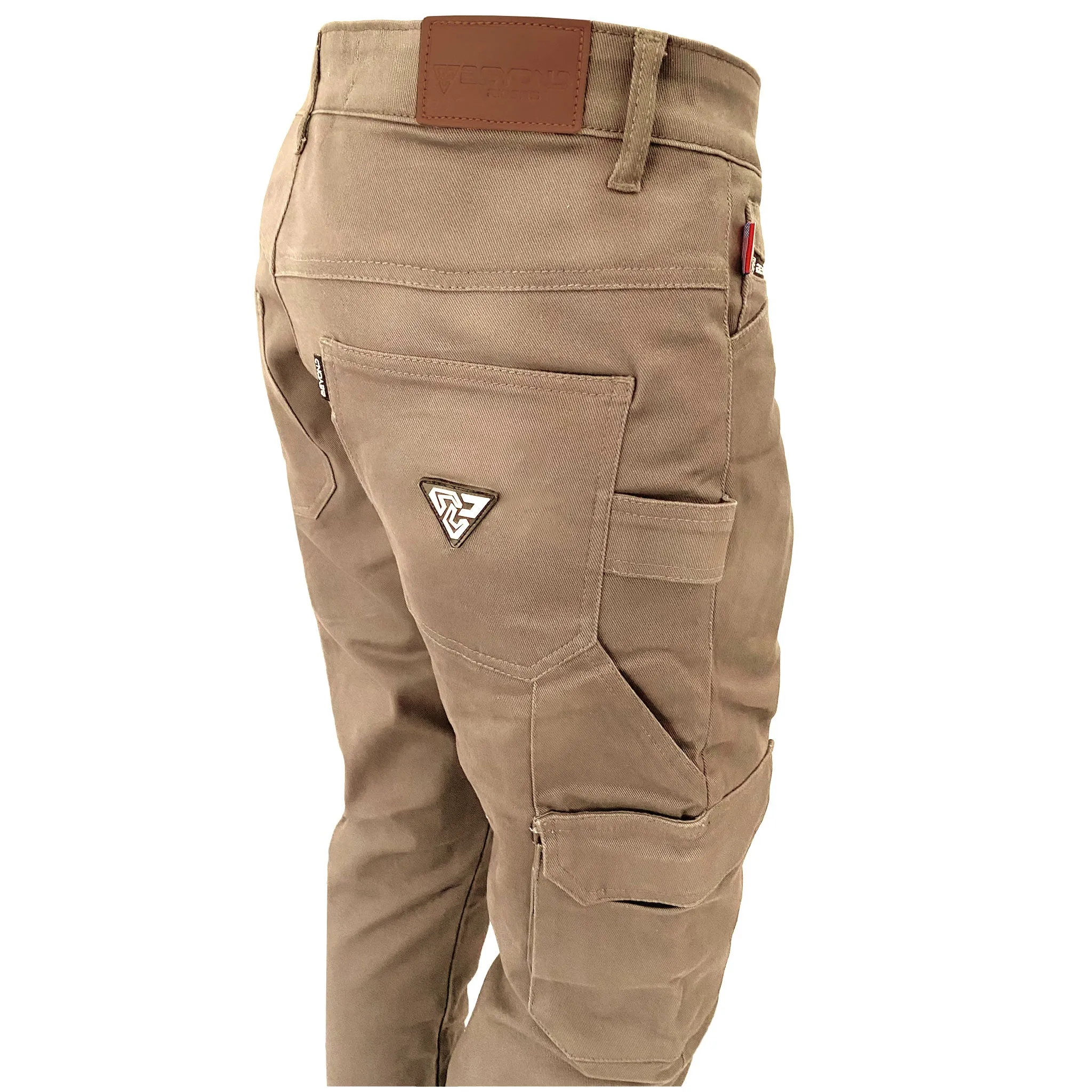 SALE Straight Leg Cargo Pants - Khaki Solid with Pads