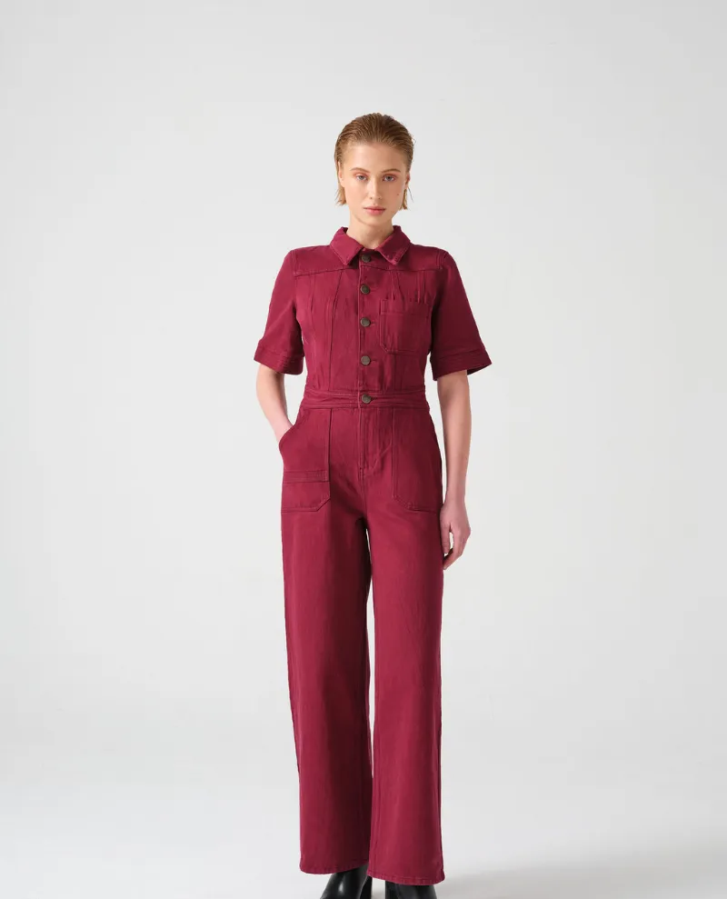 Seventy Mochi Elodie Burgundy Jumpsuit