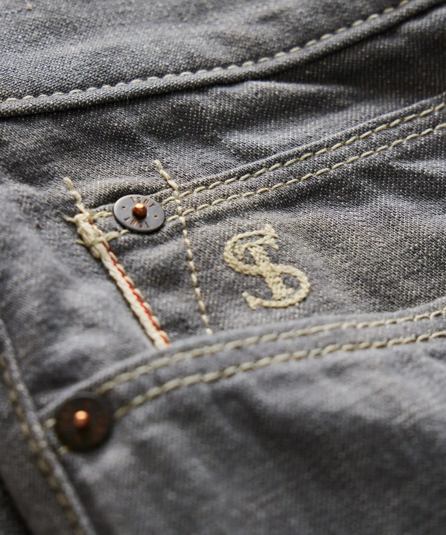 Slim Lightweight Japanese Selvedge Jean in Light Charcoal