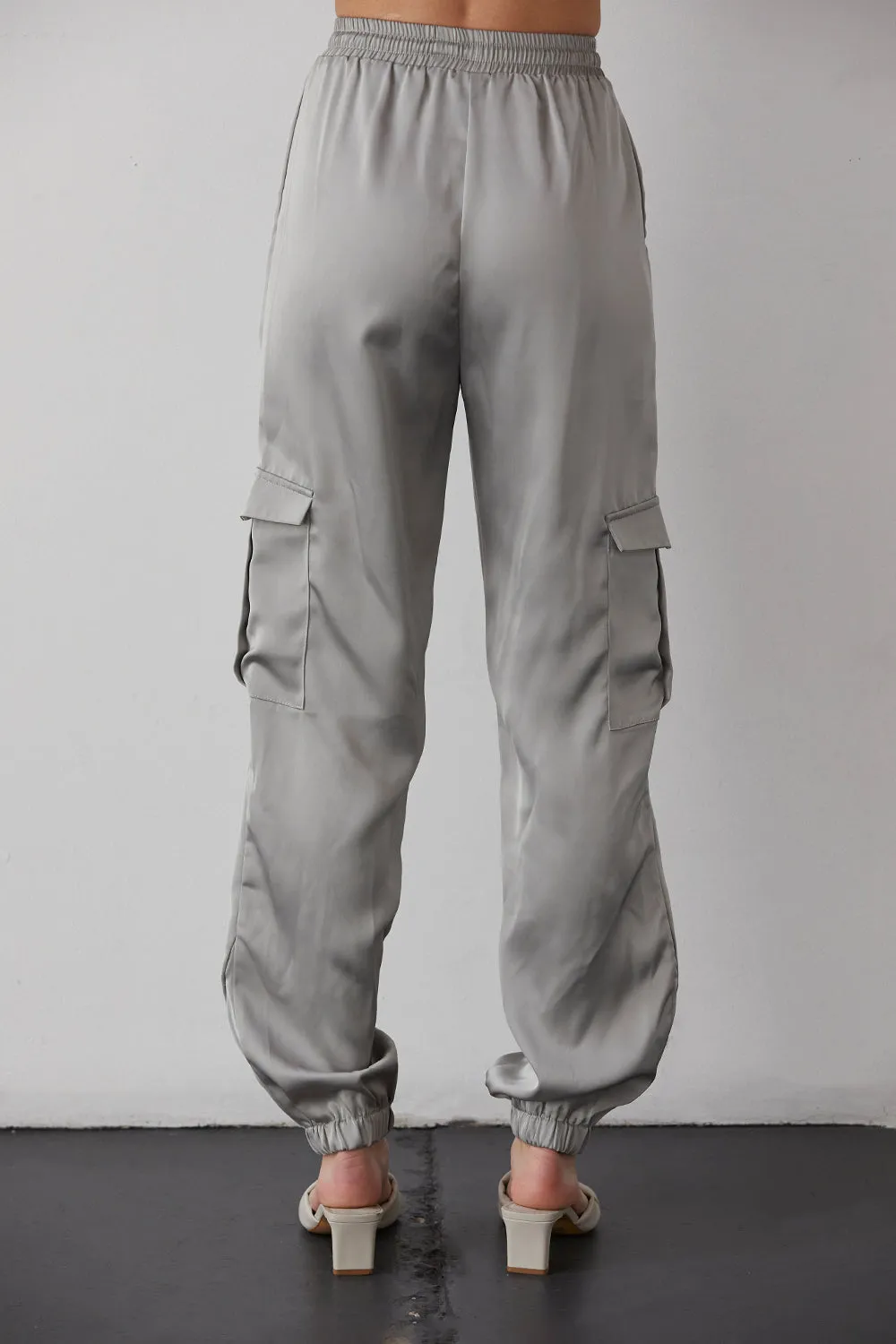 Slit Detail Silver Pants