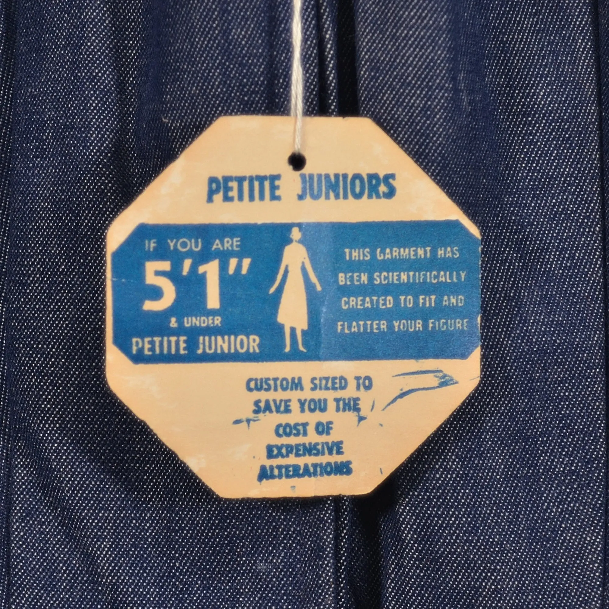 SOLD Vintage 70s Unworn Denim Jumpsuit Belt, Junior Petite XXS