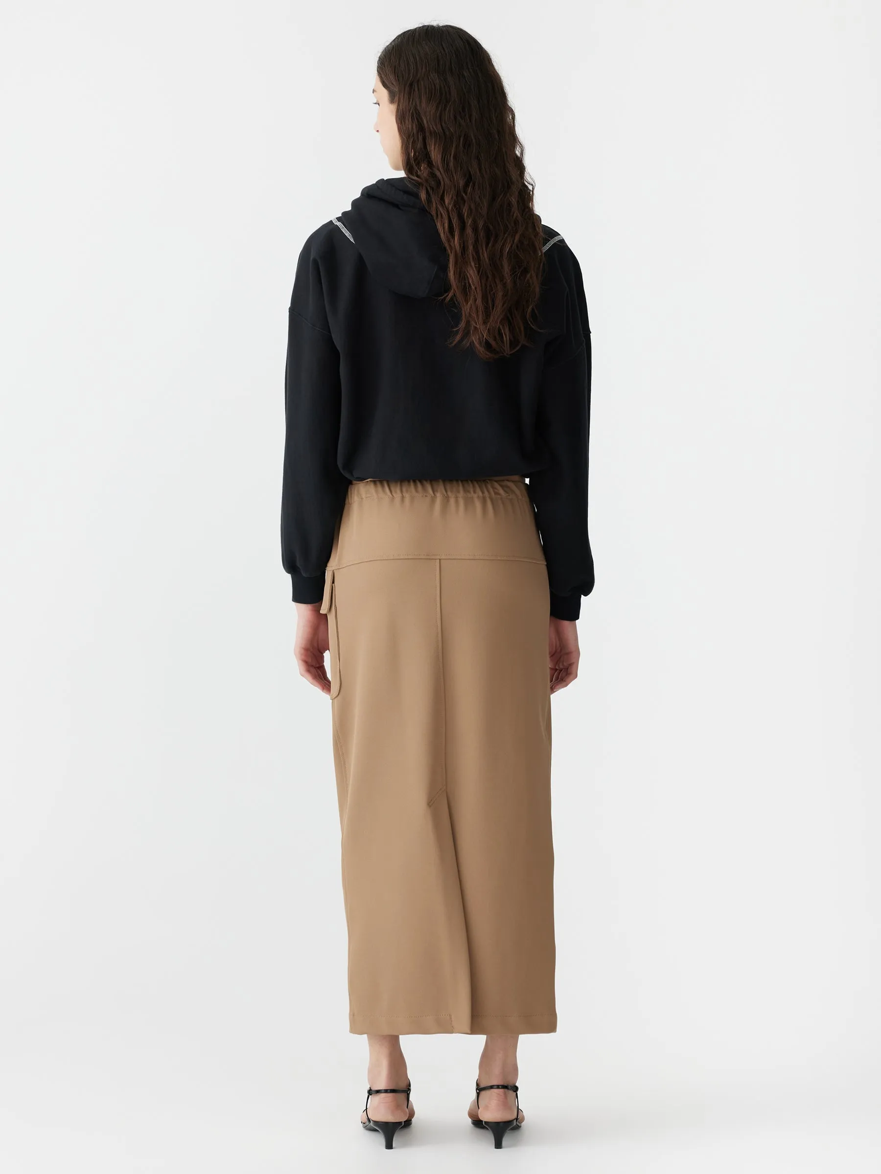 stretch twill utility skirt