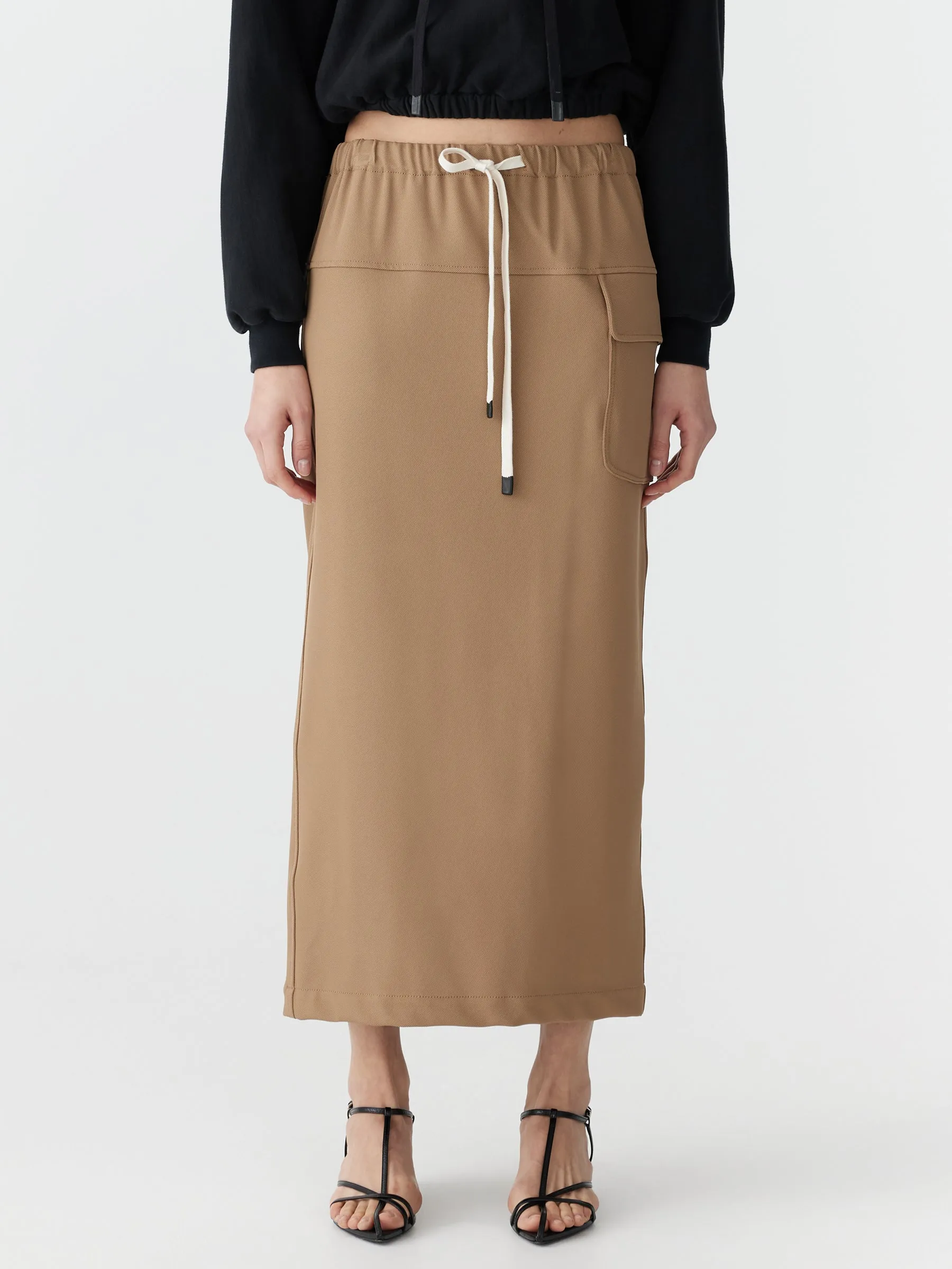 stretch twill utility skirt