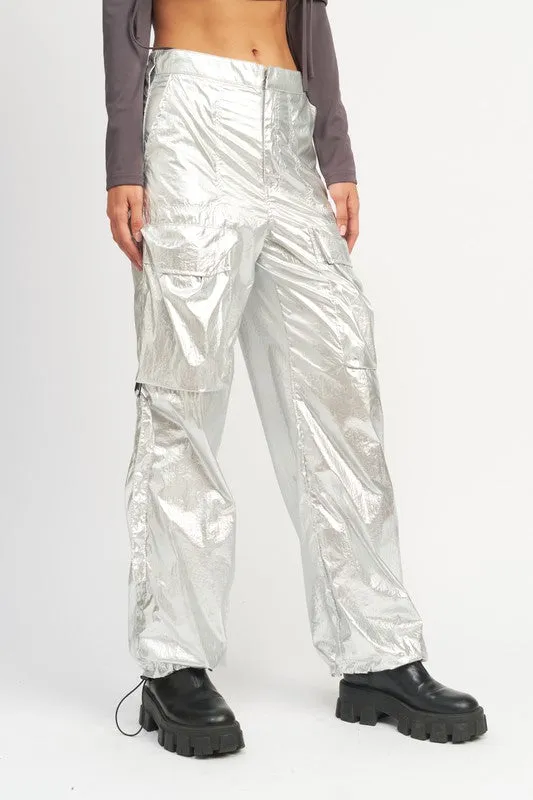 TEEK - METALLIC CARGO PANTS