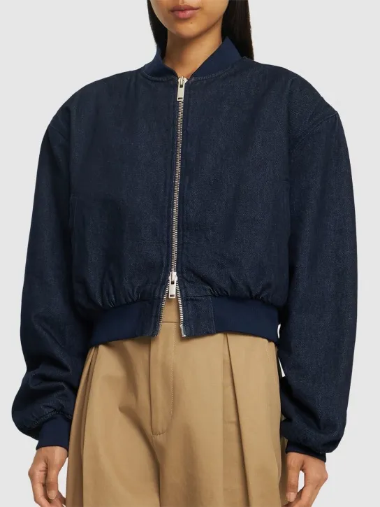 The Frankie Shop   Micky cropped denim bomber jacket 