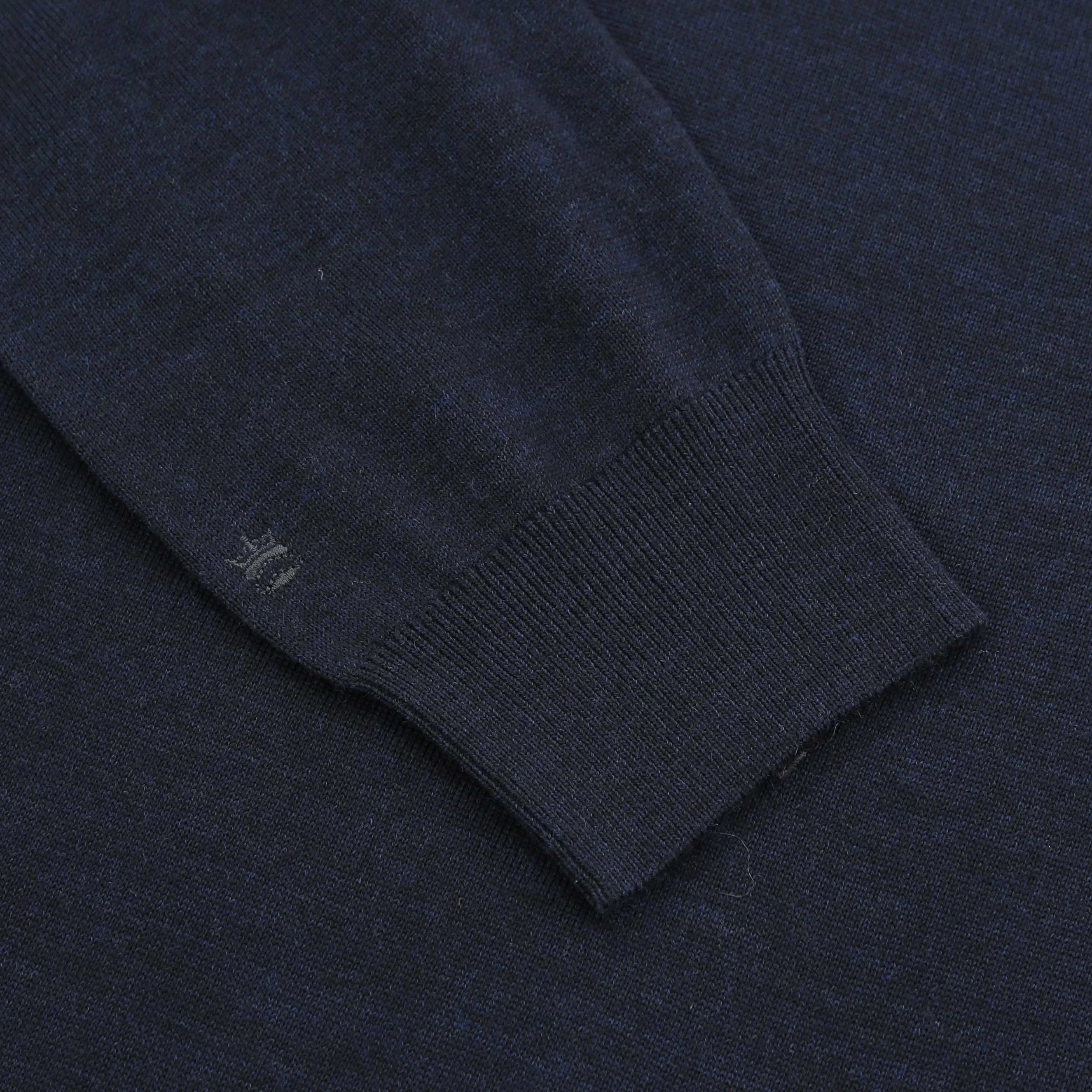 Thomas Maine 3 Button Merino Knit Polo Shirt in Navy