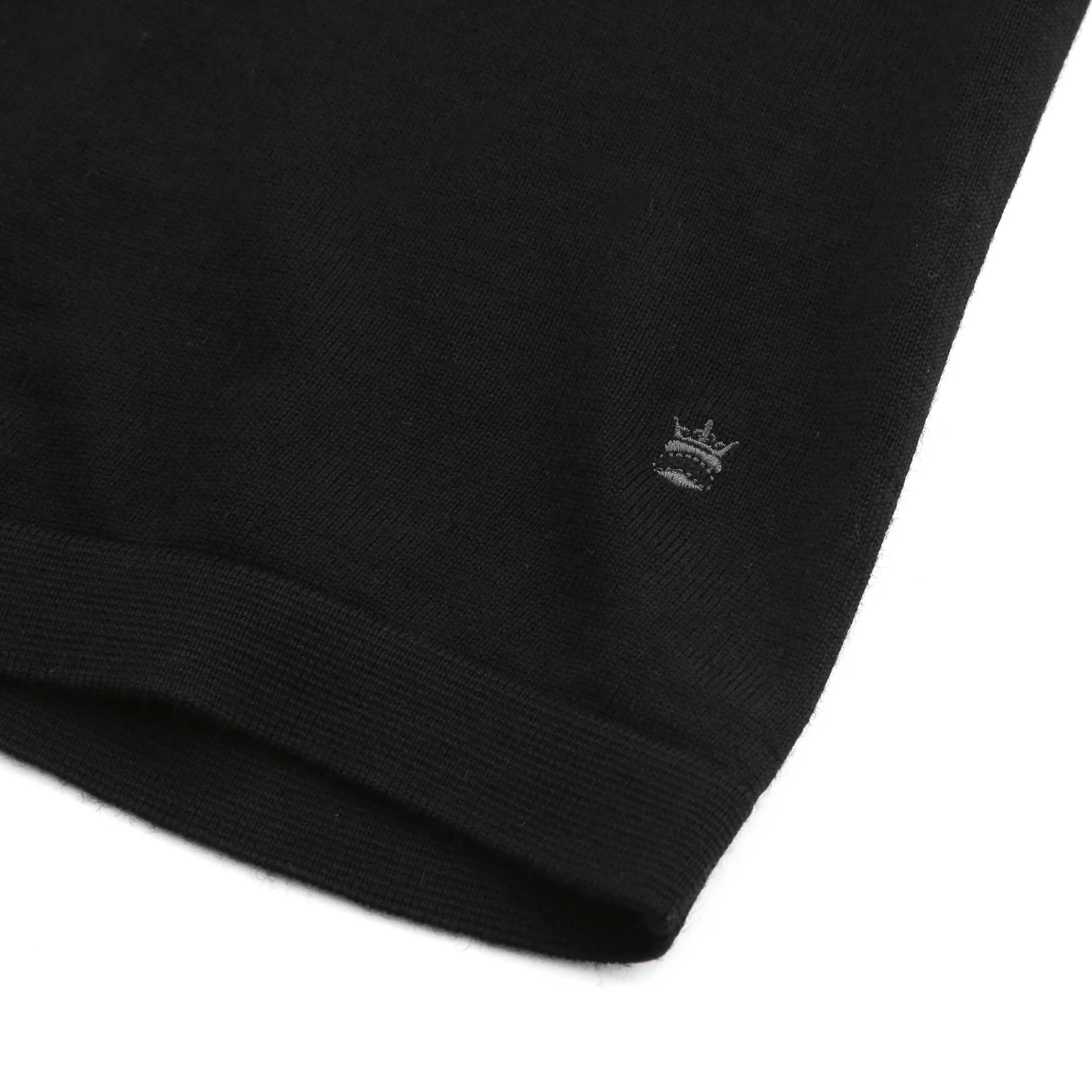 Thomas Maine Zip Knit Polo in Black