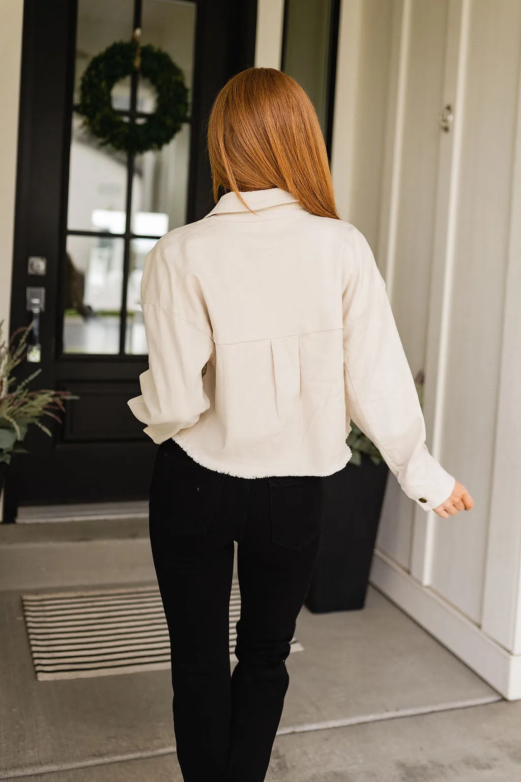 TTYL Cropped Jacket In Natural