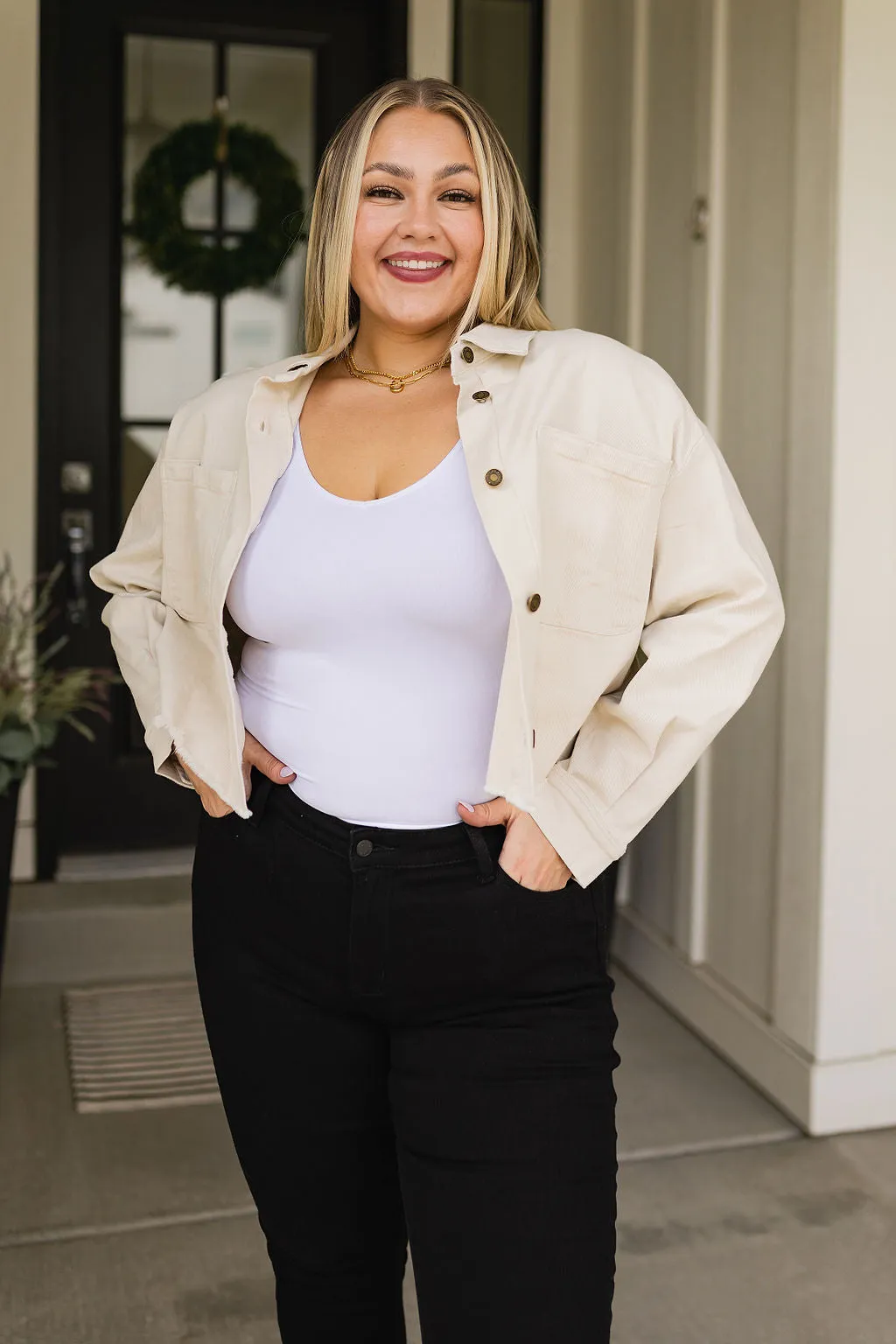 TTYL Cropped Jacket In Natural