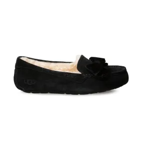 UGG Clara Velvet Ribbon Black Slippers - Women's