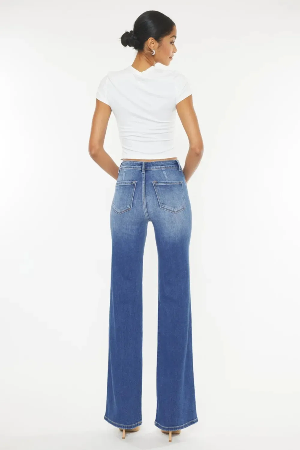 Ultra High Waist Gradient Flare Jeans