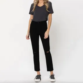 Vervet High Rise Raw Hem Straight Jean