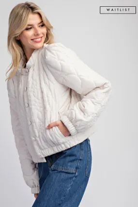 Waitlist 11/20 ♥ Candice Long Sleeve Button Down Quilted Jacket Ivory