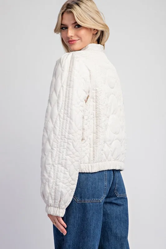 Waitlist 11/20 ♥ Candice Long Sleeve Button Down Quilted Jacket Ivory