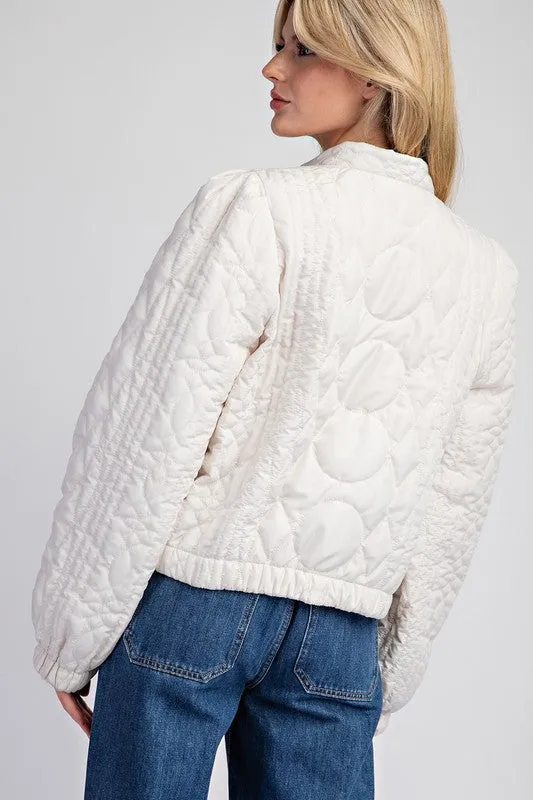 Waitlist 11/20 ♥ Candice Long Sleeve Button Down Quilted Jacket Ivory