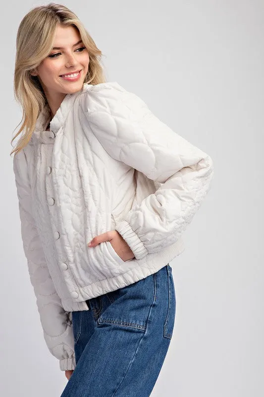 Waitlist 11/20 ♥ Candice Long Sleeve Button Down Quilted Jacket Ivory