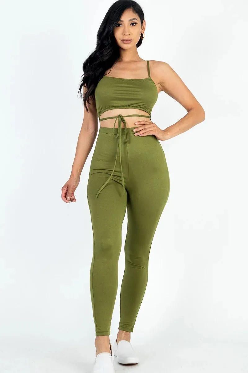 Wholesale Tie Front Cut Out Jumpsuit