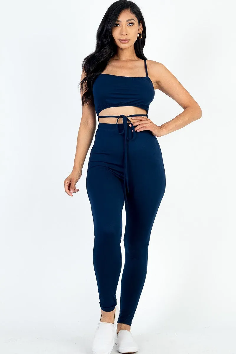 Wholesale Tie Front Cut Out Jumpsuit