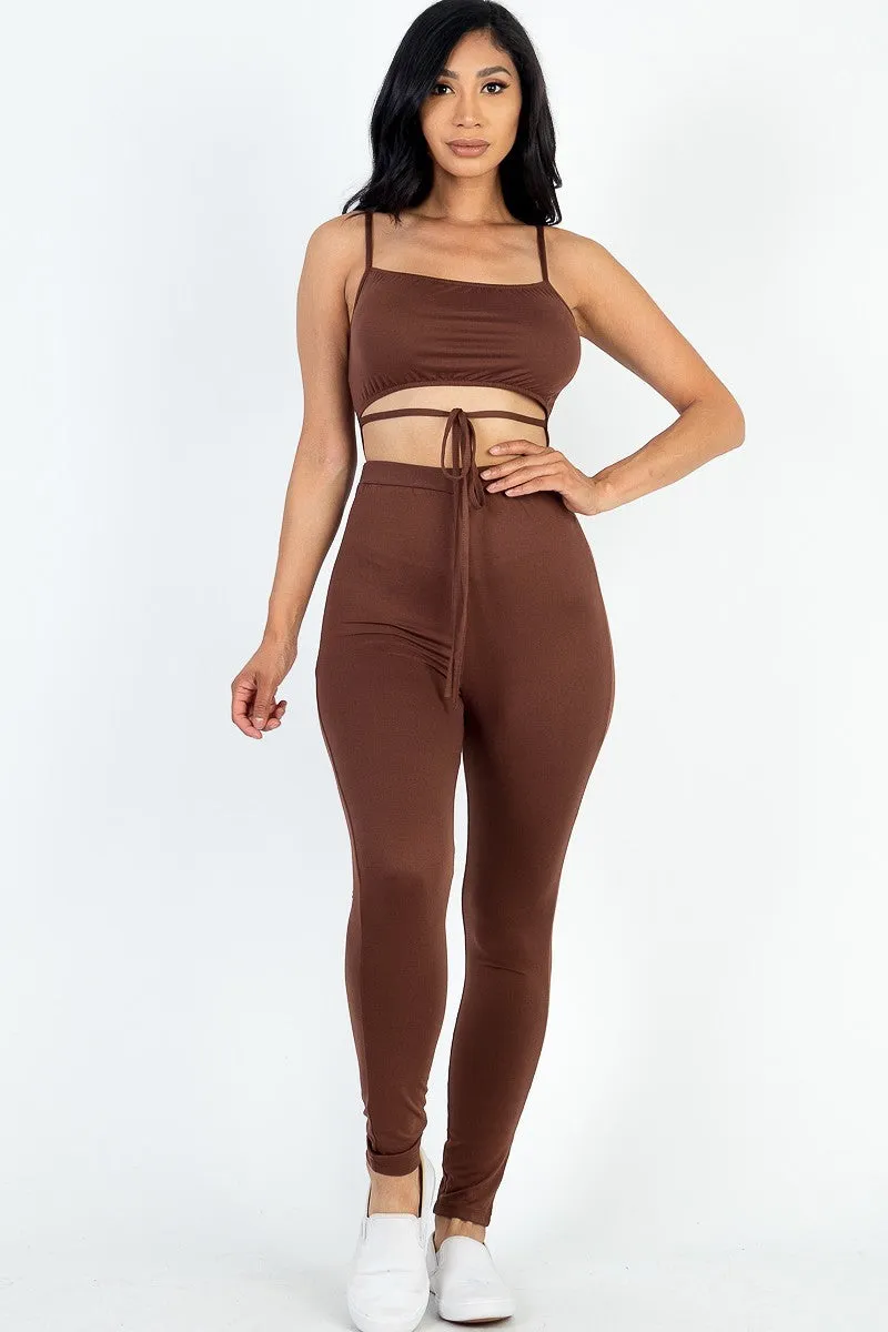 Wholesale Tie Front Cut Out Jumpsuit