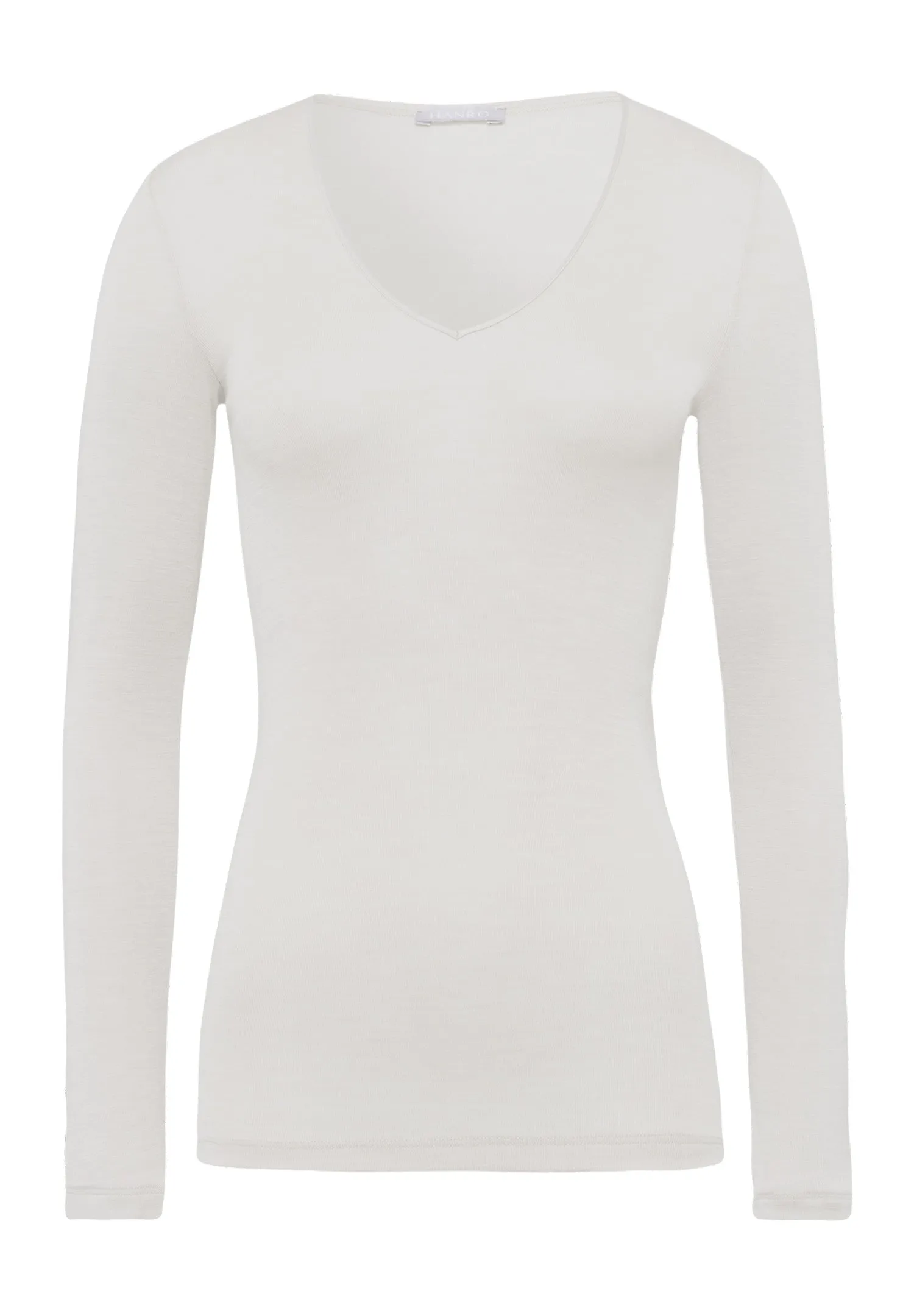 Woolen Silk W Wool And Silk V-Neck Fitted Top | Cygne 71418-795